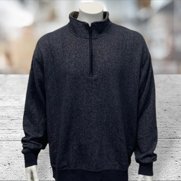 Orvis Signature Gray Knit 1/4 Zip Pullover Men’s Sweatshirt Jacket Size XL - Picture 3 of 13